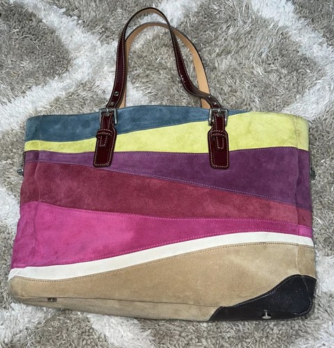 バッグ Coach Multi Color Suede Tote Bag Rare $_12.JPG?set_id=880000500F