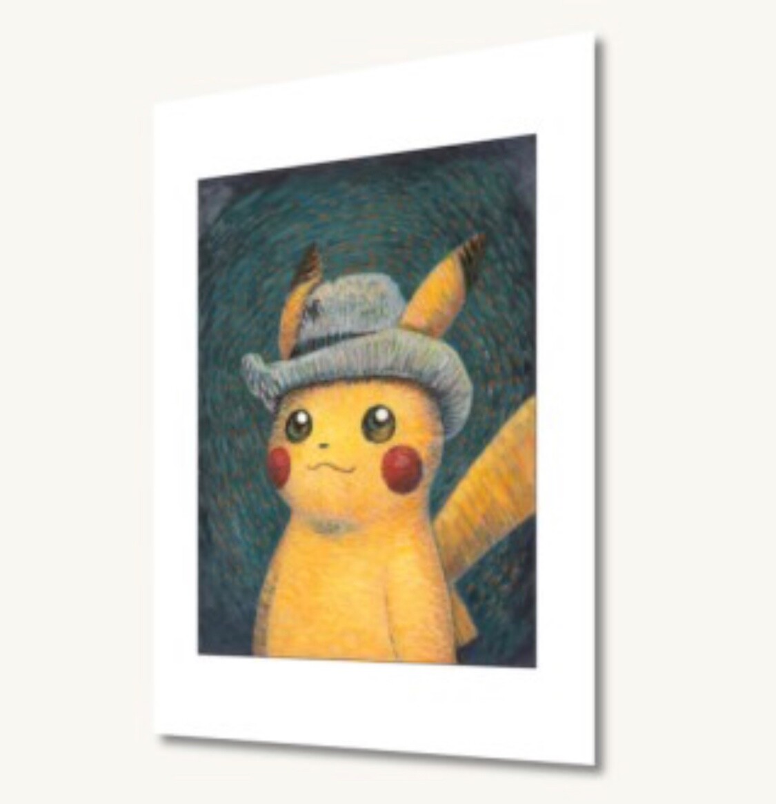 【現地購入品】ゴッホピカチュウ アートプリント 30x40cm ゴッホピカチュウ キャンバスアート 金色木製フレーム付き