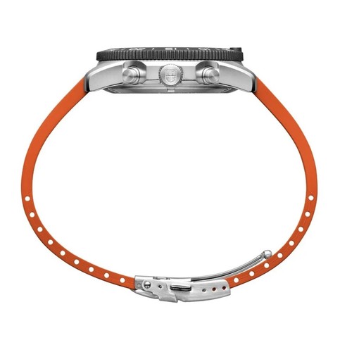 Pre-owned Luminox Pacific Diver Xs.3149 Chrono 44mm Orange Rubber Steel Quartz Men's Watch