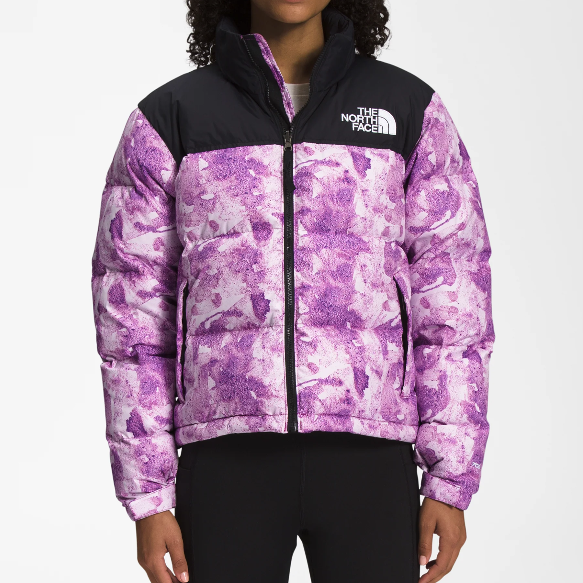 Pre-owned The North Face Women  1996 Retro Nuptse Jacket Purple Flower (nf0a3xeo Iat)