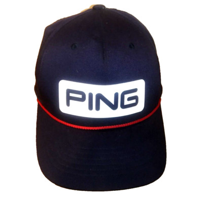 PING Blue Golf Adjustable Baseball  Style Cap -Hat- w/White Ping Logo & Red Trim