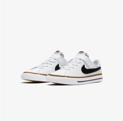 Nike Court Legacy Low White Desert Ochre Little Kids Shoes 11Y-3Y