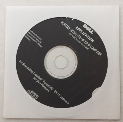 Dell Y938C Replacement Disc for Reinstalling Cyberlink PowerDVD DX 8.0 SEALED