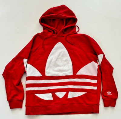 Adidas big trefoil hoodie red shop