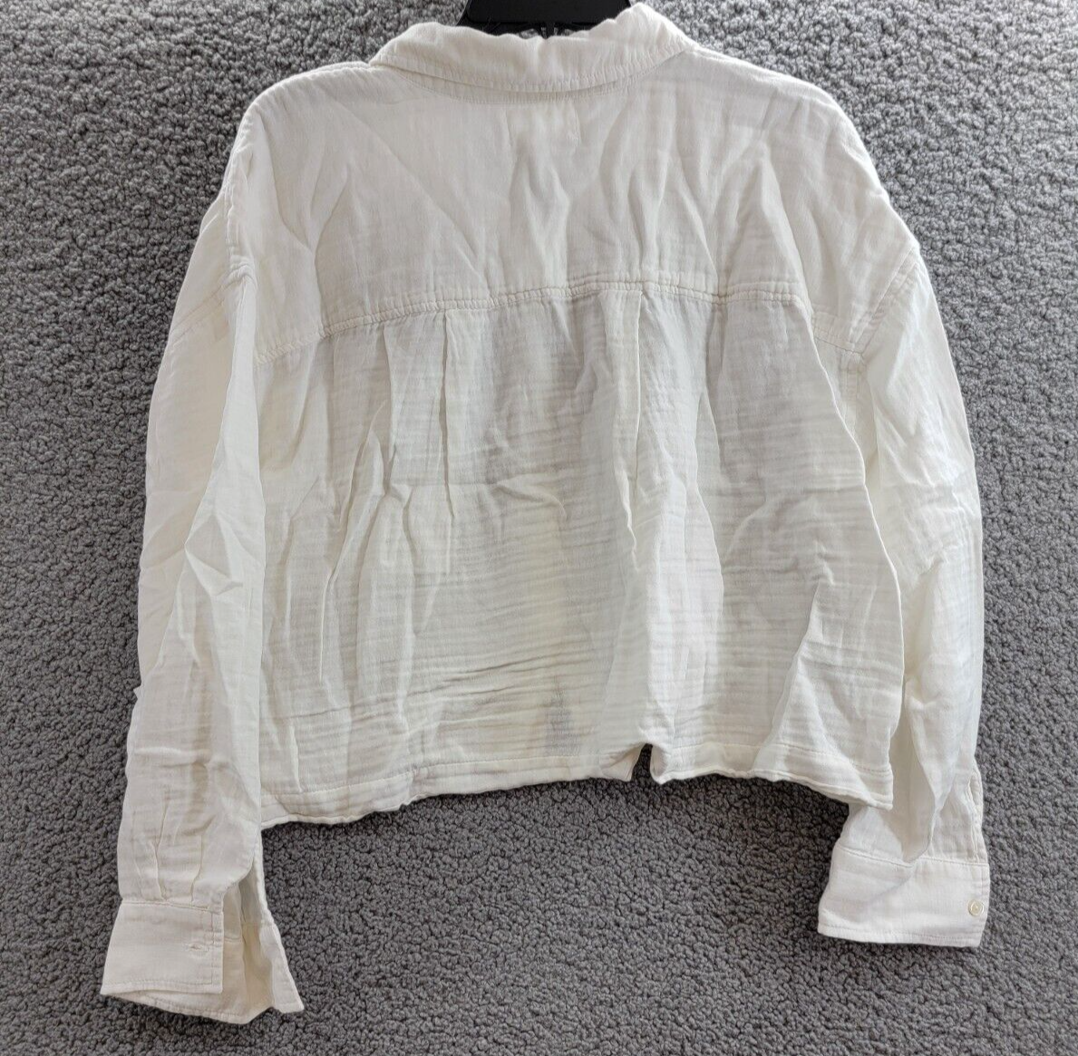 Velvet by Graham & Spencer Lana Shirt Women's M Ecru Patch Pocket Long Sleeve - Picture 13 of 19