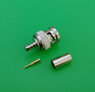 (1 SET) BNC Male 3-PC Crimp RG58/U Thinnet PVC Connector - USA Seller