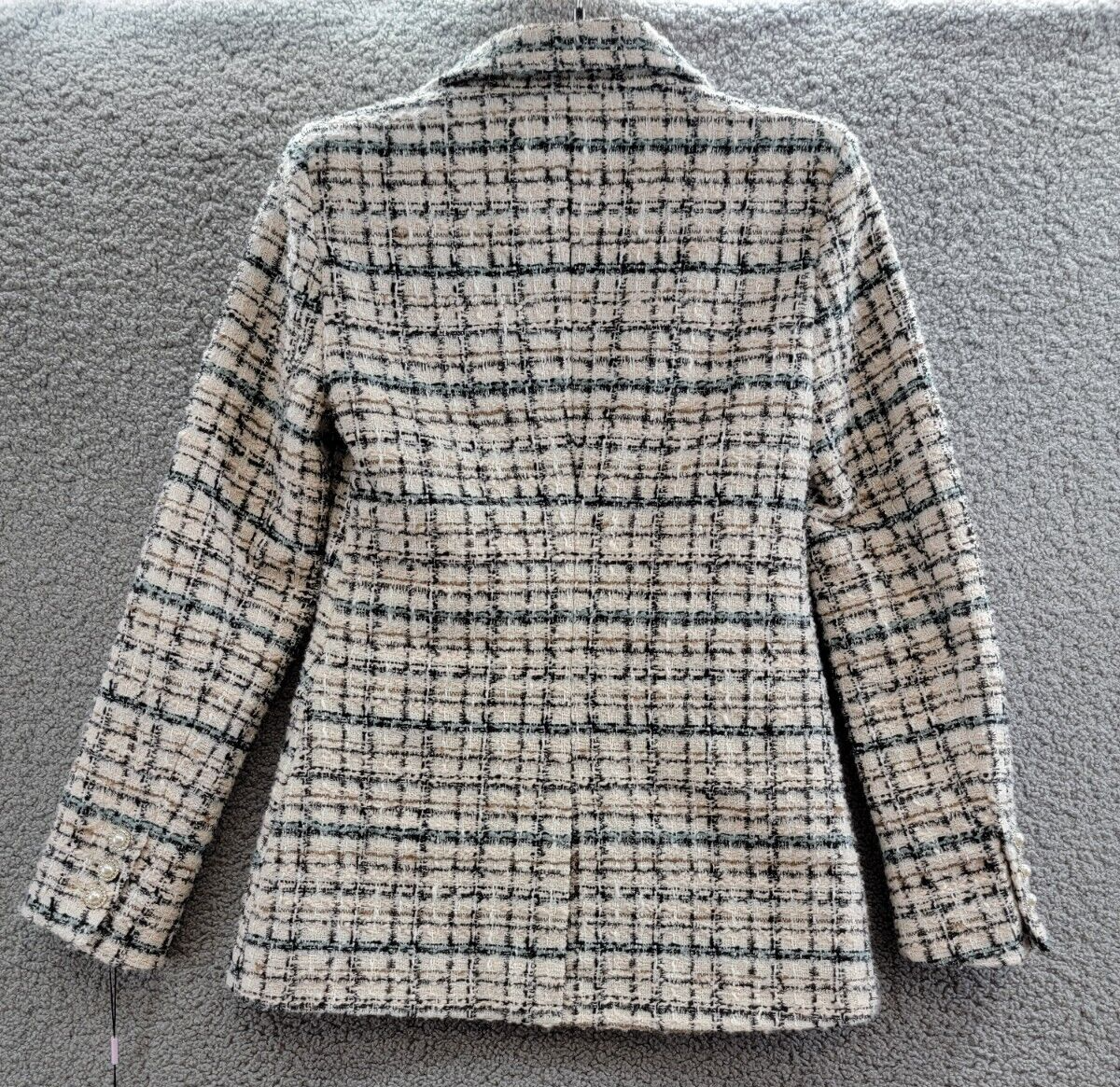 Avec Les Filles Tweed Blazer Women's XS Blush Multi Button Front Closure L/S - Picture 4 of 17