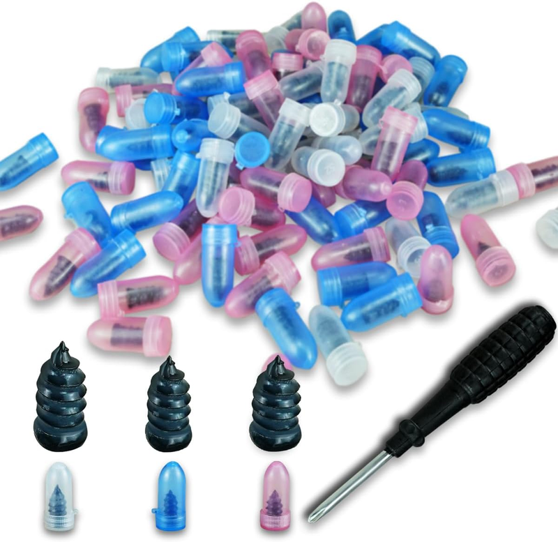 100 Pcs Tire Repair Rubber Nail, Tire Repair Screws Vacuum Tire Repair Nail Tire