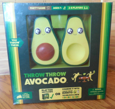 NEW/SEALED  Exploding Kittens ''Throw Throw Avocado'' Card Game With Flight Suit