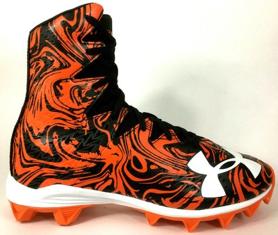 orange and black youth football cleats