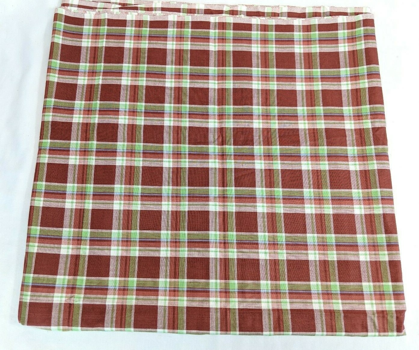 Lot of 4 Vintage Plaid Cotton Fabric Yards, Total 15 yards