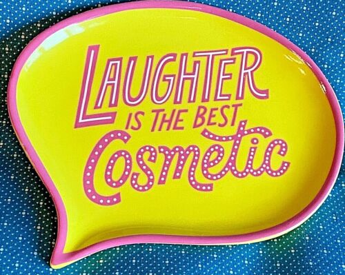 BENEFIT Cosmetics "Laughter is the Best Cosmetic" Ceramic Trinket Tray Dish 5" 