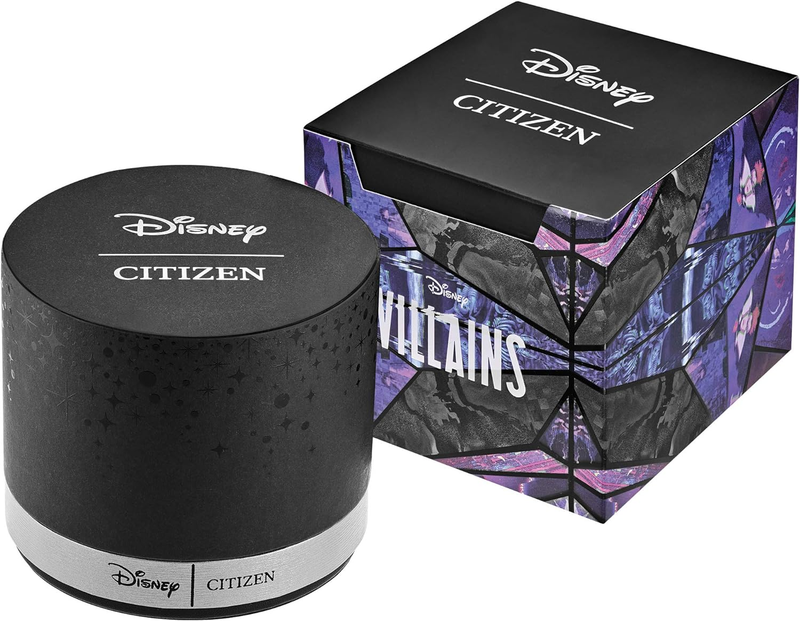 Pre-owned Citizen Eco-drive Disney Quartz Women's Watch, Stainless Steel, Maleficent, Blac