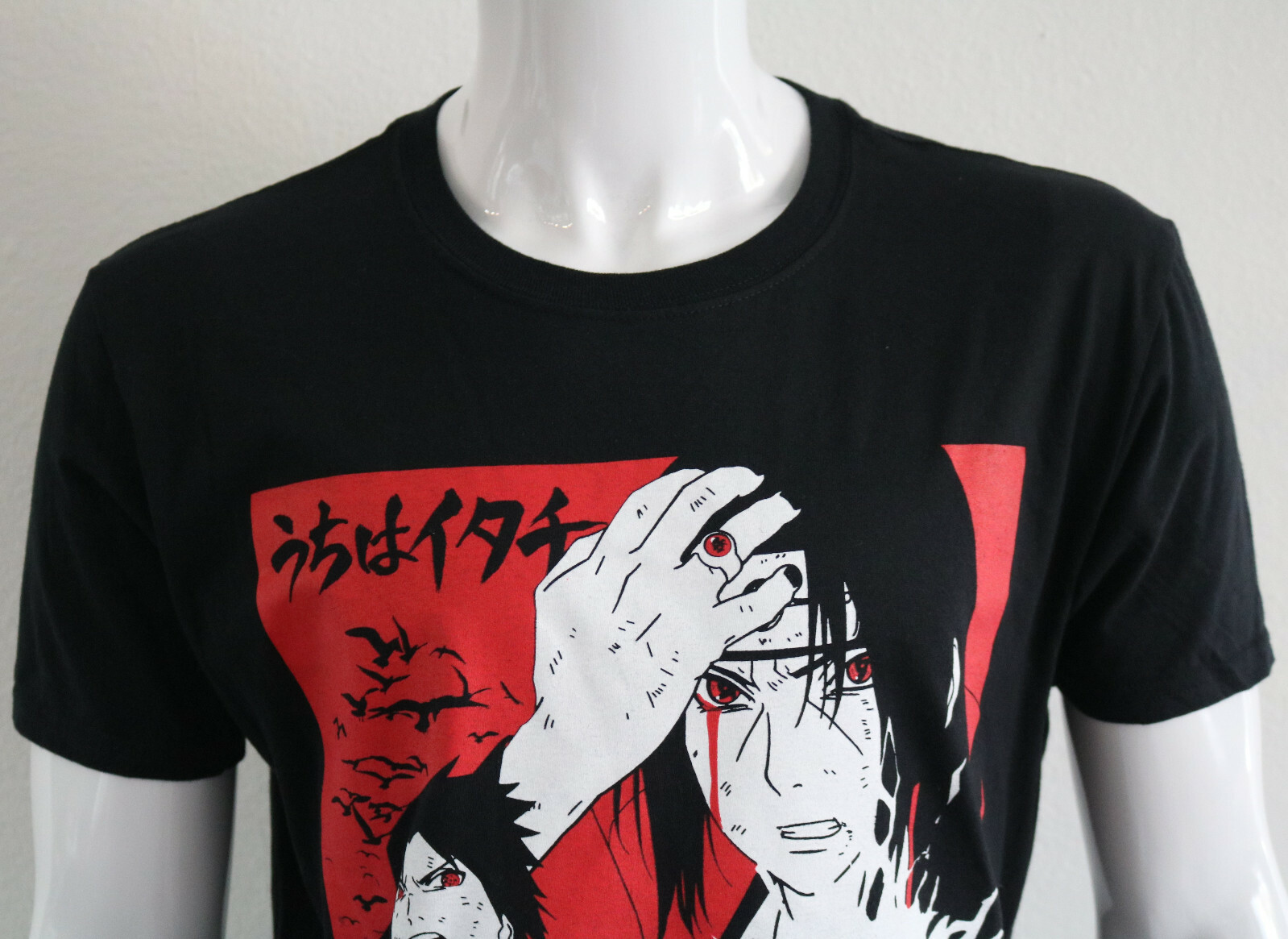 Mens Naruto Shippuden Graphic Tee T Shirt Short Sleeve Black 110 Soft 