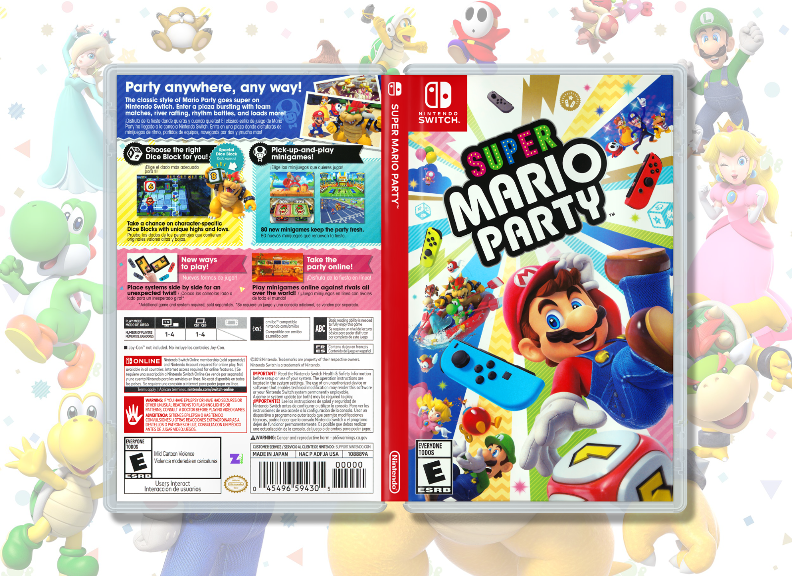Nintendo Switch O2とSuper Mario Partyがセット Nintendo Switch 32GB Console, Neon Red/Blue Joy-Con: Super Mario