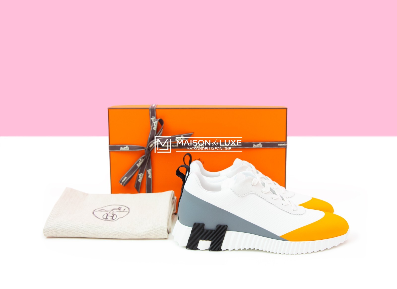 NEW HERMES H MULTICOLOR BOUNCING 42 9 LEATHER SNEAKER SHOES