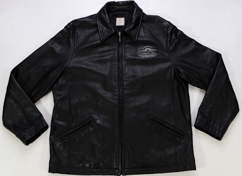 Rare VTG Formula One F1 U.S. Grand Prix Indianapolis 2000 Leather Jacket 2000s