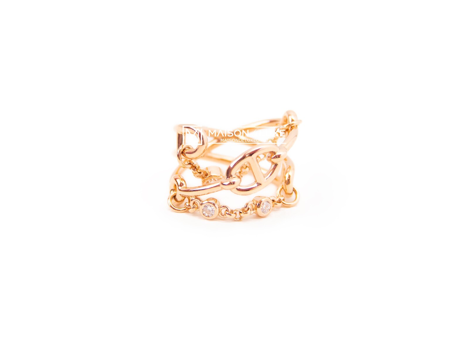 HERMES ゴールド ロックチャームリング HERMES ゴールド ロックチャームリング Authentic! Hermes 18k