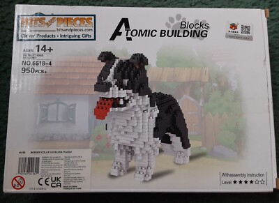 Border Collie  3D Model DIY Atomic Building Blocks Interior bags sealed OPEN BOX