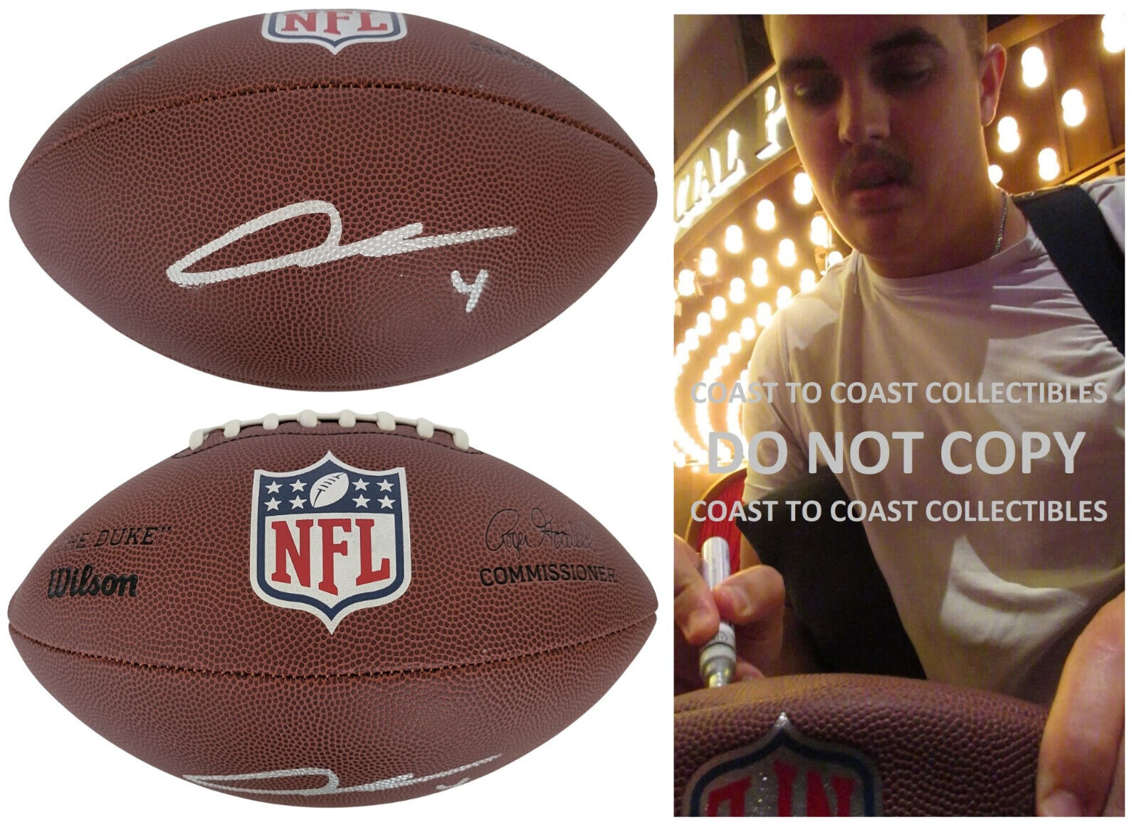Aidan O'Connell Signed Duke Football Proof COA Autographed Las Vegas Raiders Purdue Aidan O'Connell Signed Duke Football Proof COA Autographed Las Vegas Raiders Purdue