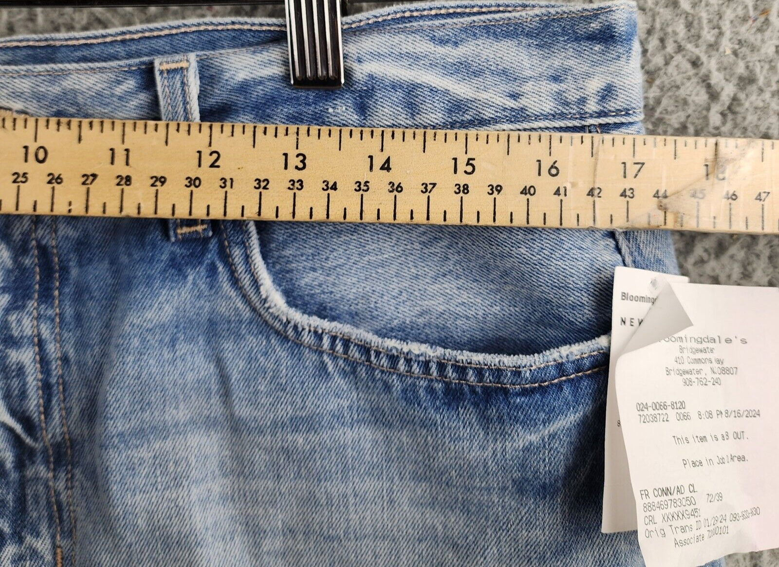 L'AGENCE Beck High Rise Cut Off Denim Shorts Womens 32 Fontana Pocket Button Zip - Picture 7 of 14