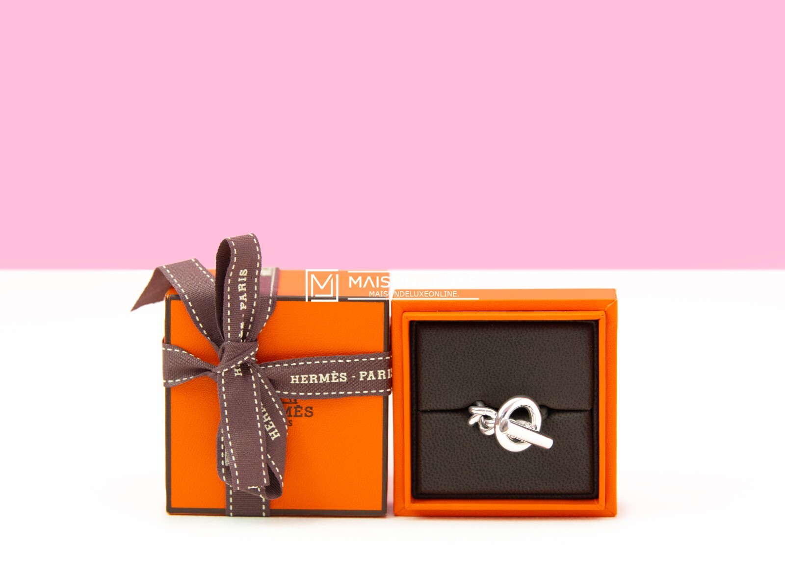 NEW HERMES 925 STERLING SILVER CROISETTE GM RING 52 LARGE
