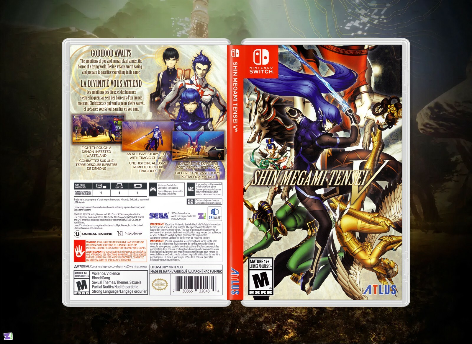 Shin Megami Tensei V COVER ART: Replacement Insert & Case