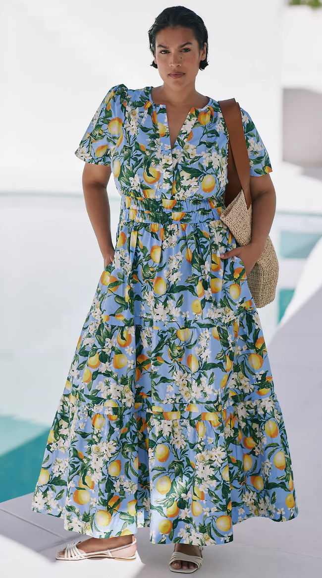 Pre-owned Anthropologie The Somerset Maxi Dress Iris Blue