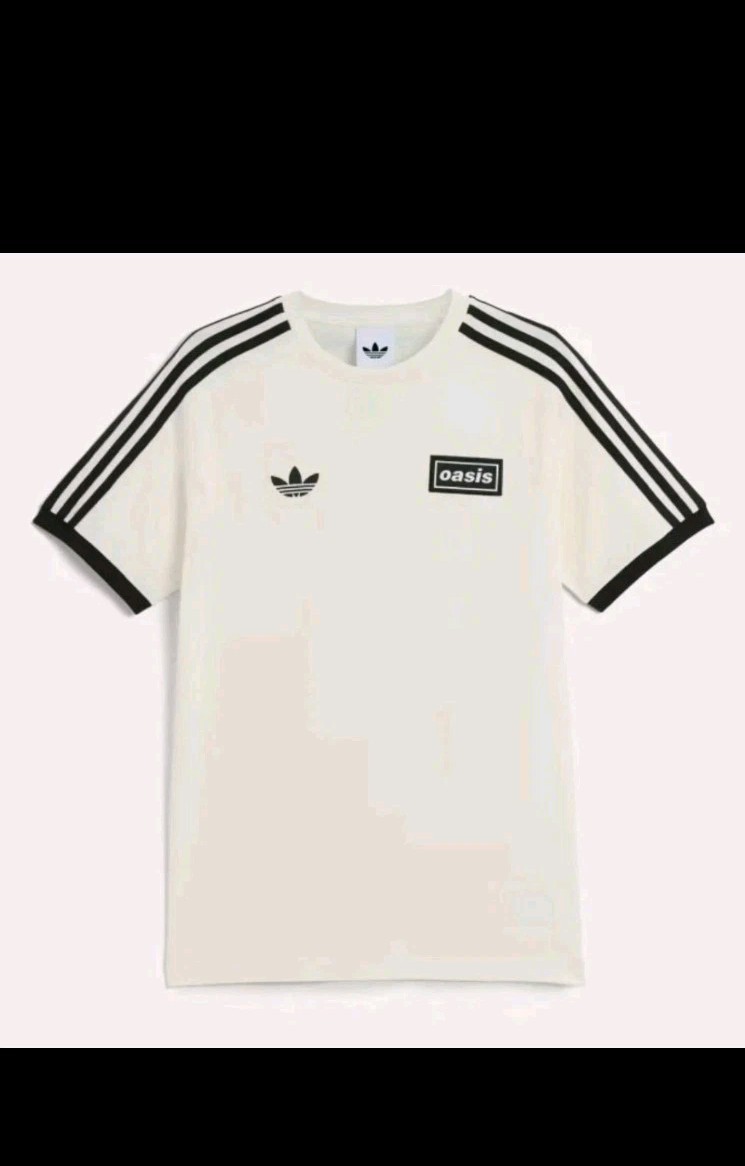 Oasis X Adidas Originals Tour 3-Stripes T-Shirt Cream White