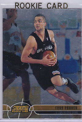 TONY PARKER San Antonio SPURS ROOKIE CARD Topps Stadium Club 2001 Basketball RC. rookie card picture