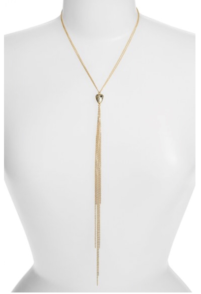 SONYARENEE 'Mindee' 14k Gold Pyrite Stone Tassel Y-Necklace 133110