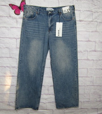S.O.N.G. Star of New Generation Low Rise Slouchy Baggy Jeans size 17 33 New!