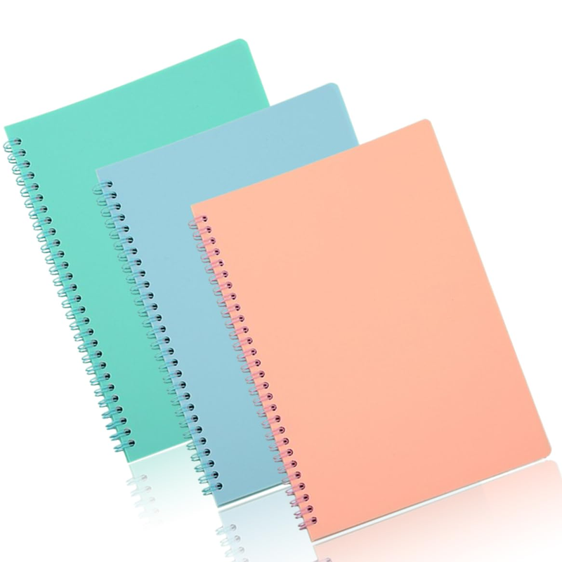 3 Pcs Light Color Spiral Notebooks B5 80 Sheets Journals for School Work Notes A