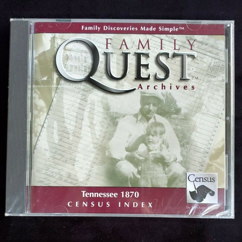 Family Quest Archives: Tennessee 1870 Census Index CD-Rom Heritage Quest *New*