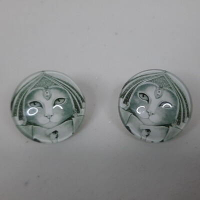 Artisan Made Egyptian Style Cleopatra Cat Earrings