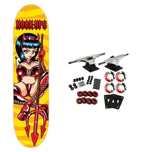HOOK-UPS DEVIL GIRL BLUE デッキ Hook-Ups Devil Girl Skateboard Deck 8.5