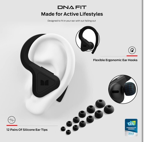Monster DNA FIT True Wireless Sport Earbuds Noise Cancelling Ear Hook Design