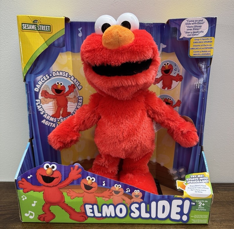 New! English & Spanish! ELMO SLIDE Interactive Plush Toy Learn