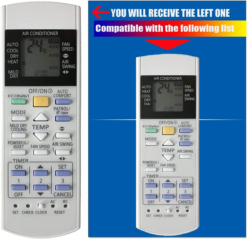Remote Control for Panasonic CS-E12RKUAW CS-E9RKUAW CS-ME5RKUA CS-ME7RKU