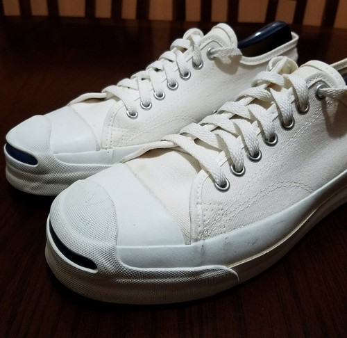 Vintage Converse Jack Purcell off-White Canvas Sneakers Shoes Size 9 **USA MADE