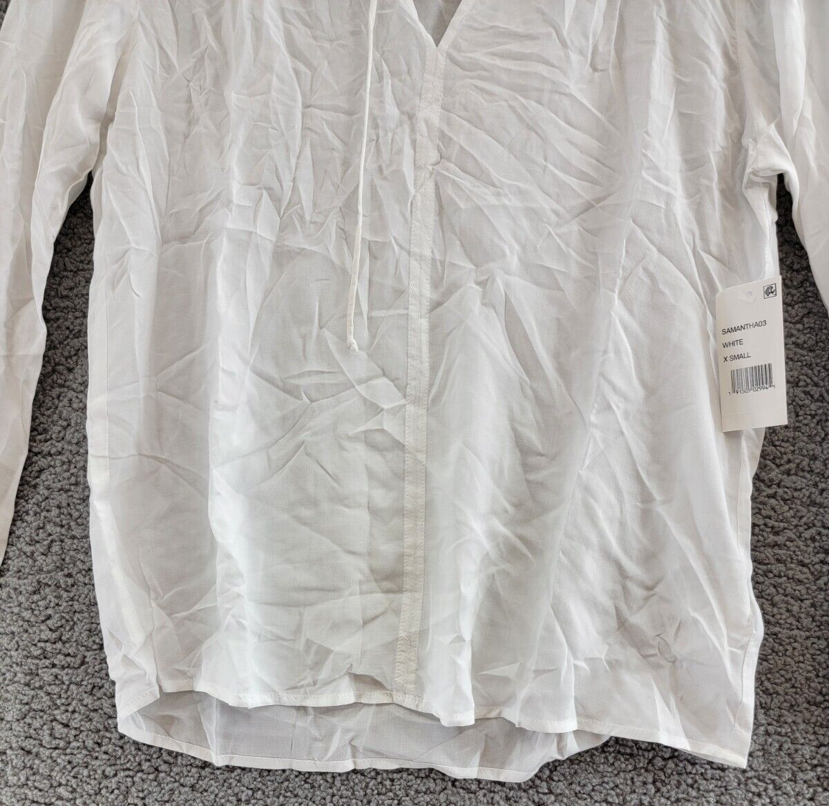 Velvet By Graham & Spencer V-Neck Long Sleeves Pullover Top Women's XS White - Picture 4 of 14
