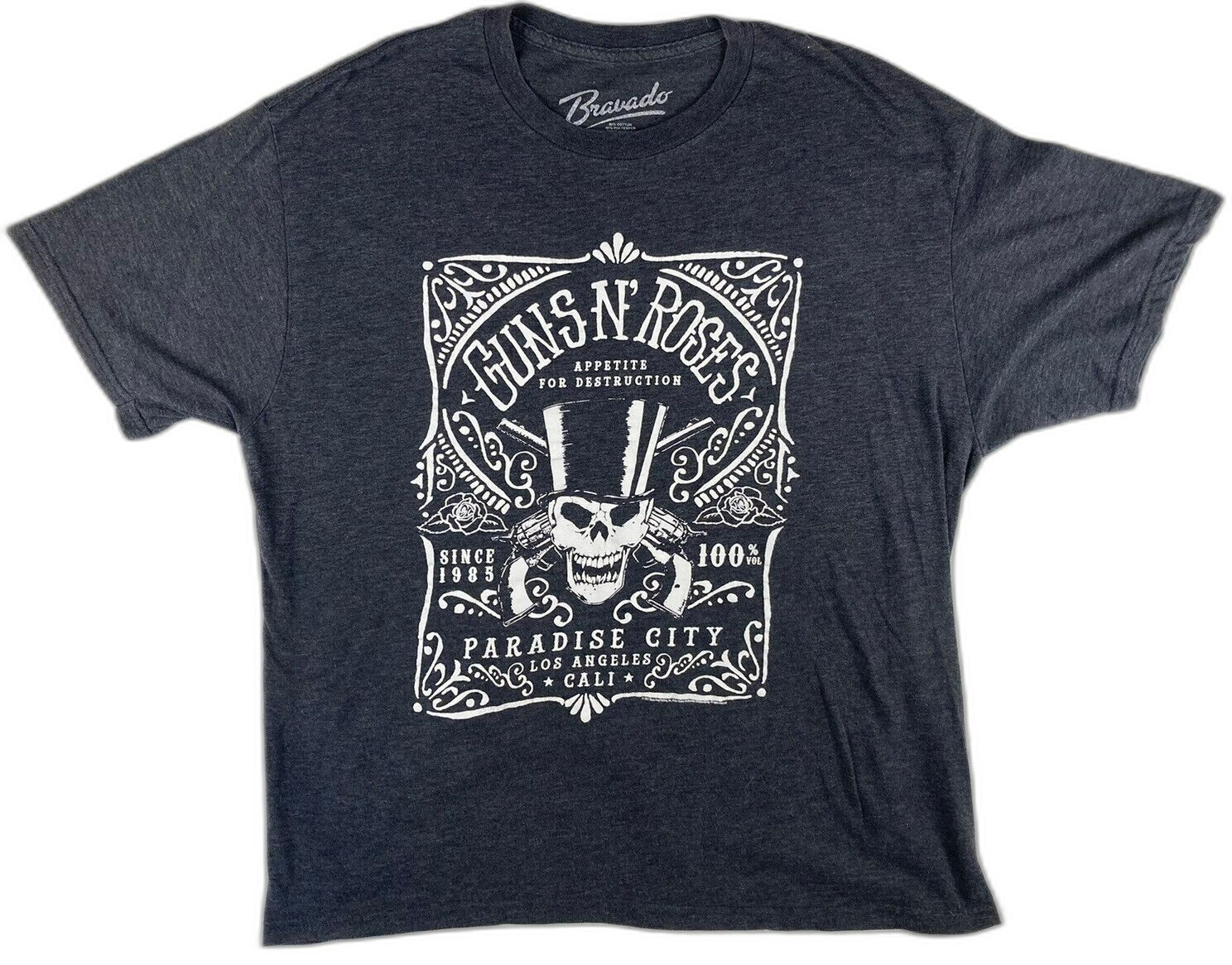 Tシャツ・カットソー [BRAVADO] GNR Paradise Skull (BRENT2354) Guns n' Roses Paradise City Skull T-Shirt Mens Size XL by