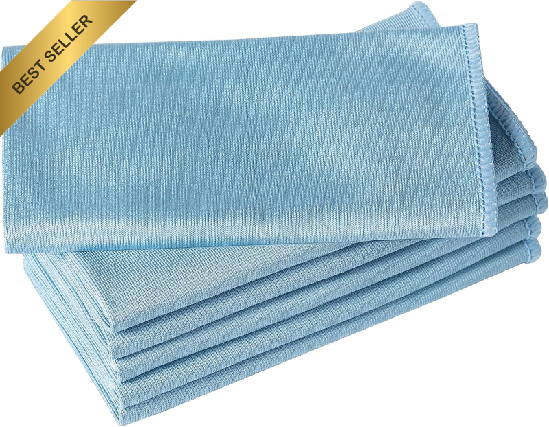 6 Pack Microfiber Glass Cleaning Cloth, 16 Inch X 16 Inch, Lint Free Quickly Cle