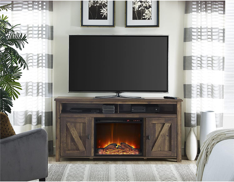 Farmington 60" Rustic Electric Fireplace TV Console - Fits T