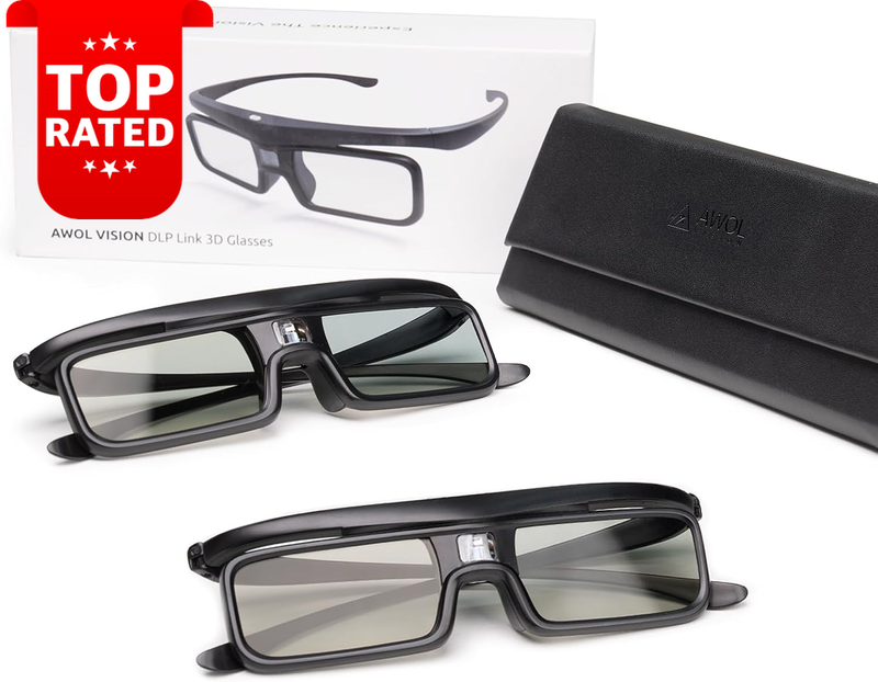 DLP Link 3D Glasses Rechargeable Active Shutter Compatible LTV-2500 2 Pack