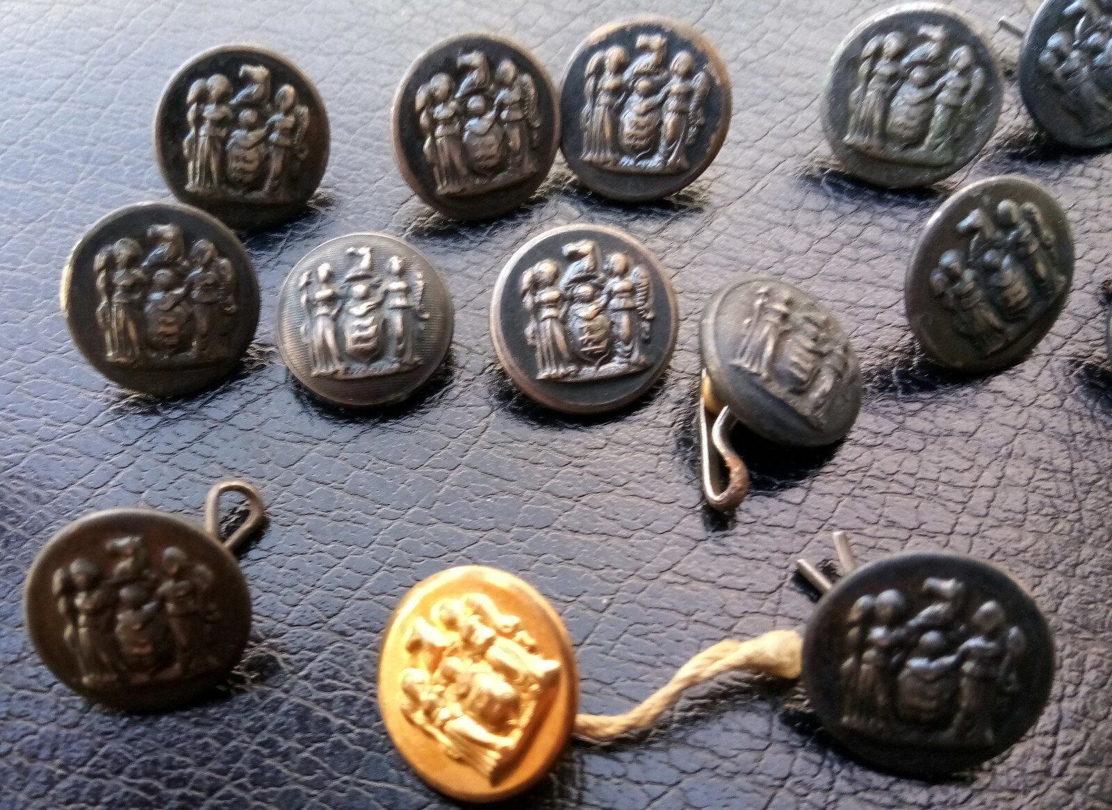 Vintage 17 State of New Jersey Silver and Brass Buttons Jacob Reed & Sons Phila