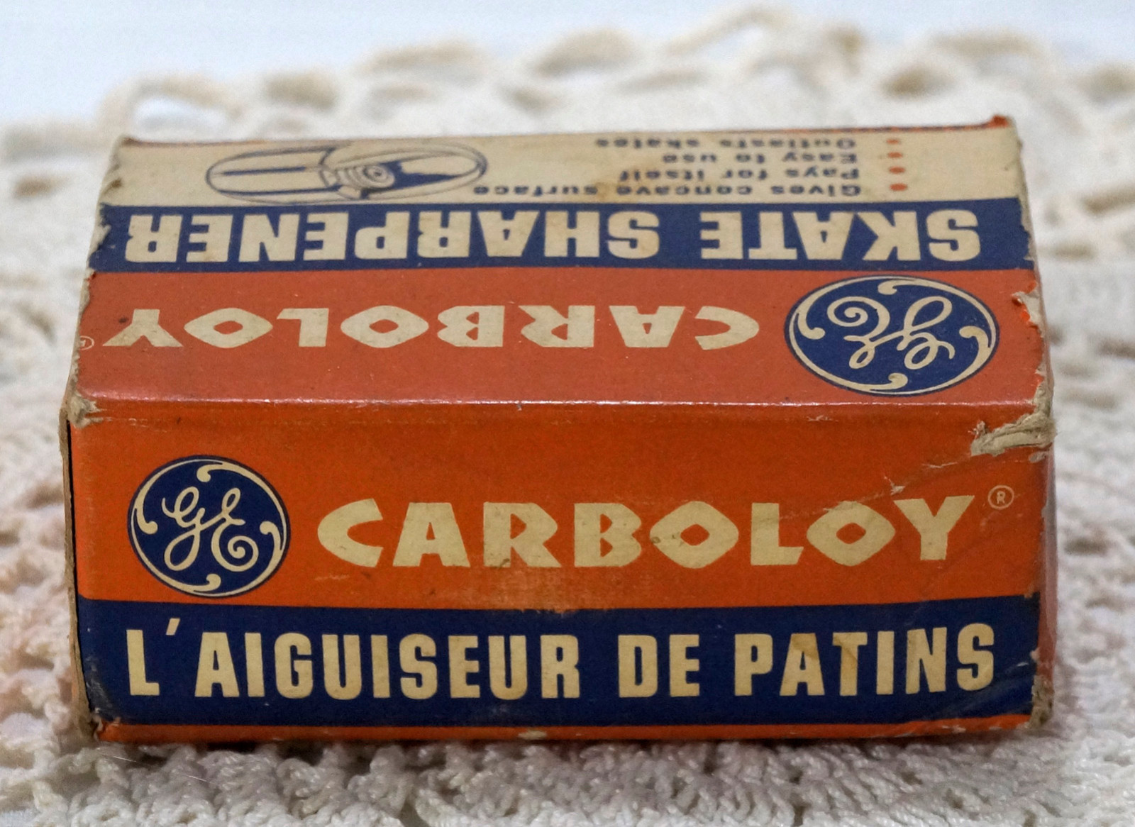 VINTAGE GE GENERAL ELECTRIC CARBOLOY SKATE SHARPENER Hand Held Hockey unused