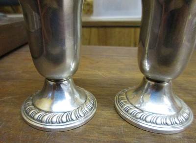 Spaulding Sterling Silver Weighted Salt and Pepper Shakers Glass Lined