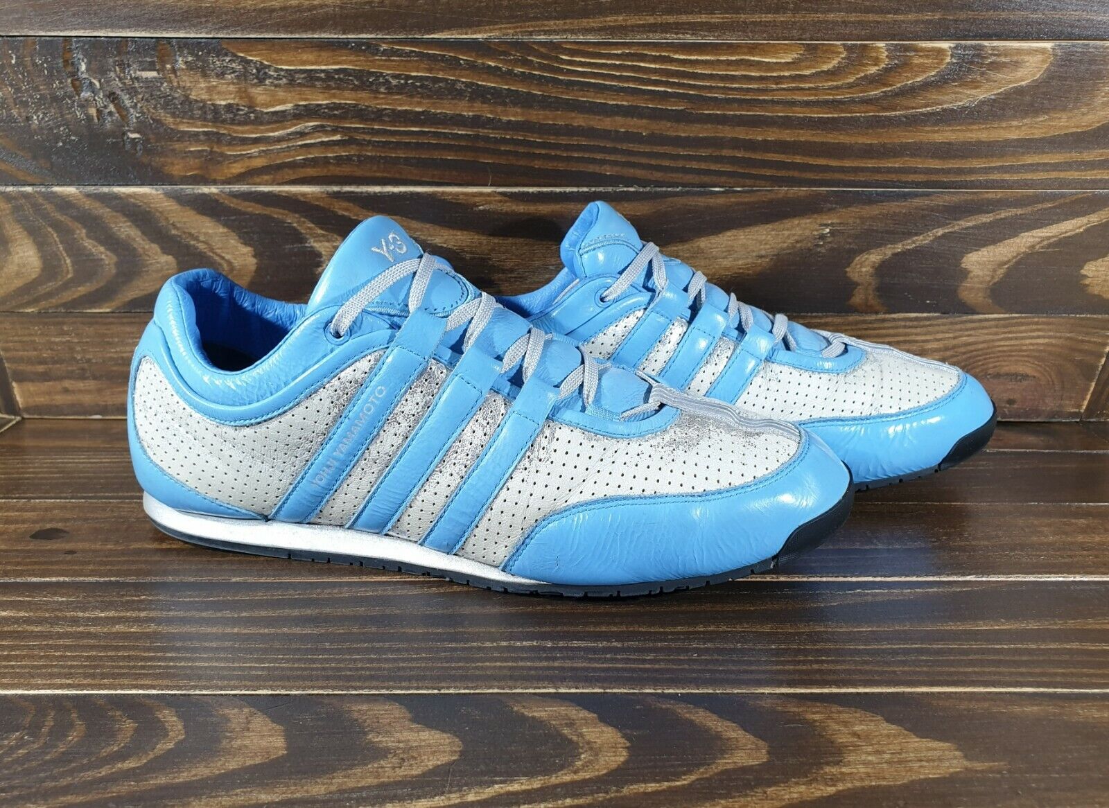Y-3 Yohji Yamamoto Adidas 2008 Men's Sneakers Silver Blue Y-3 Yohji Yamamoto Adidas 2008 Men's Sneakers Silver Blue