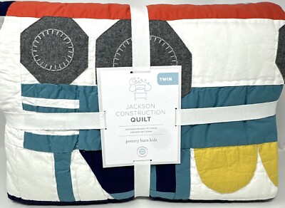 NEW~Pottery Barn~ Jax Jackson  Construction Trucks Quilt ~Twin